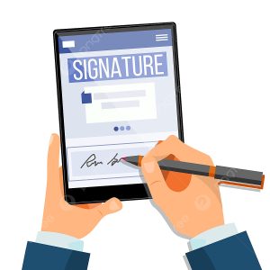 pngtree electronic signature tablet vector electronic document contract digital signature isolated flat png image 5189906